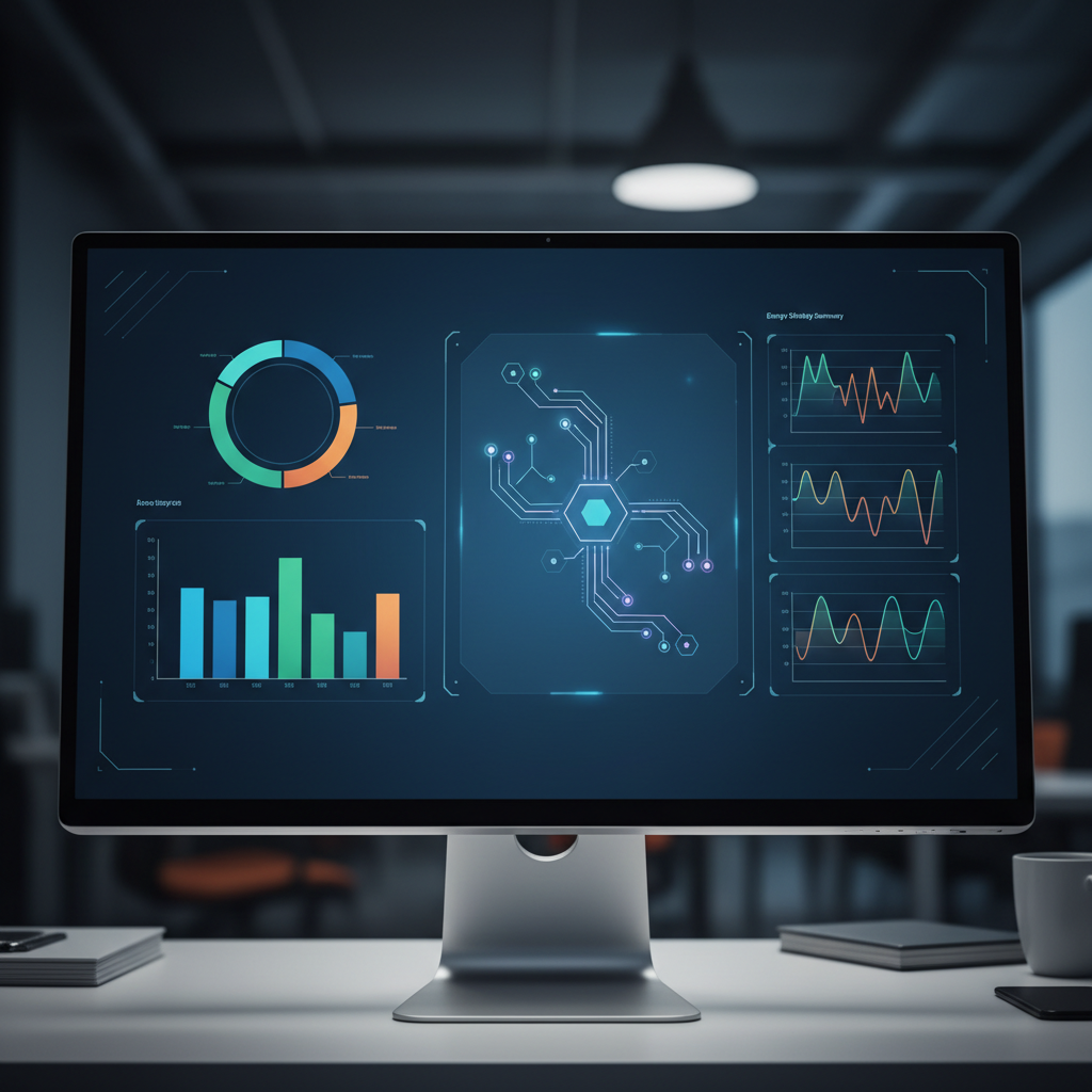 Monitor with an energy-strategy summary open